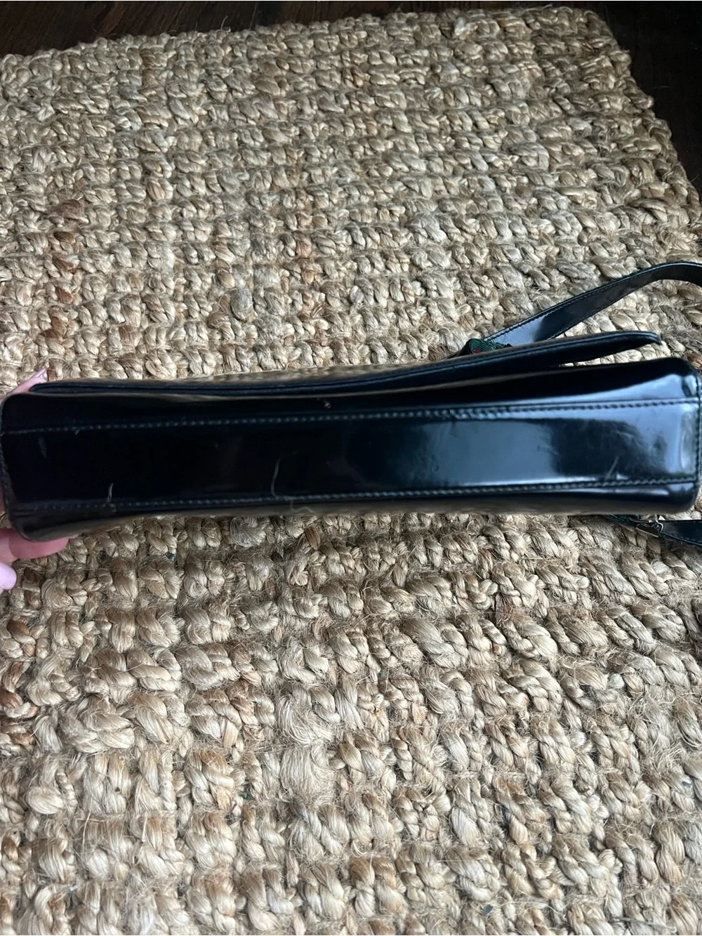 Gucci Black Patent Leather Messenger Bag
